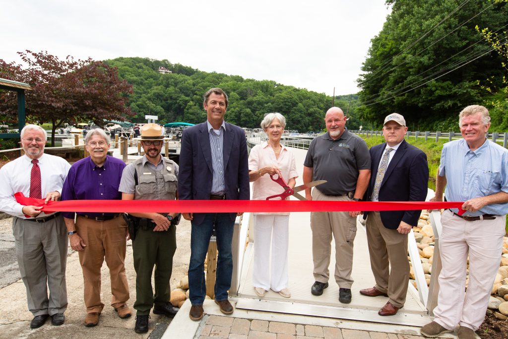 Town Officials of Lake Lure Cut the Ribbon on the new Marina and Boardwalk